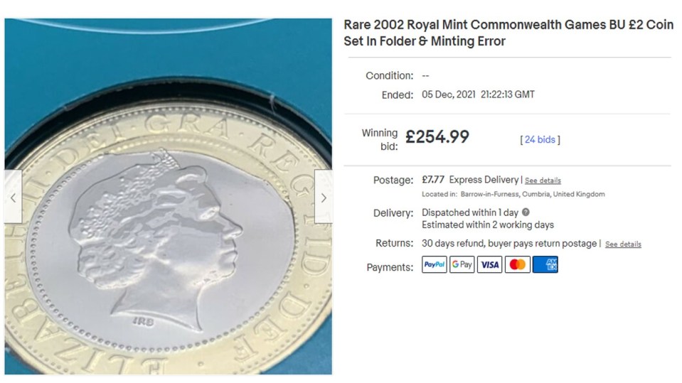 Over 20 bids were placed as bidders wanted to get their hands on the error coin