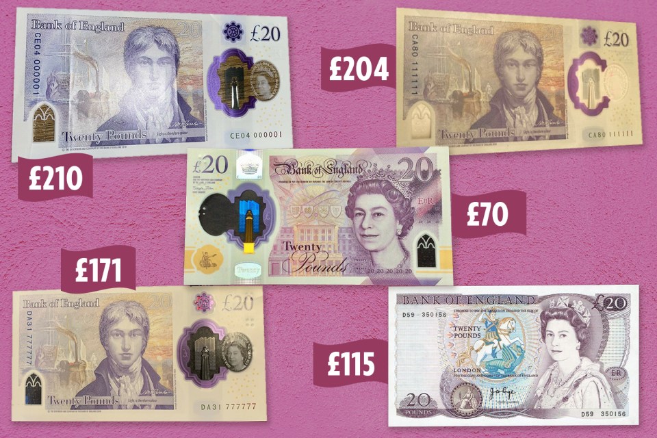 If you find a rare £20 note it could be worth hundreds of pounds