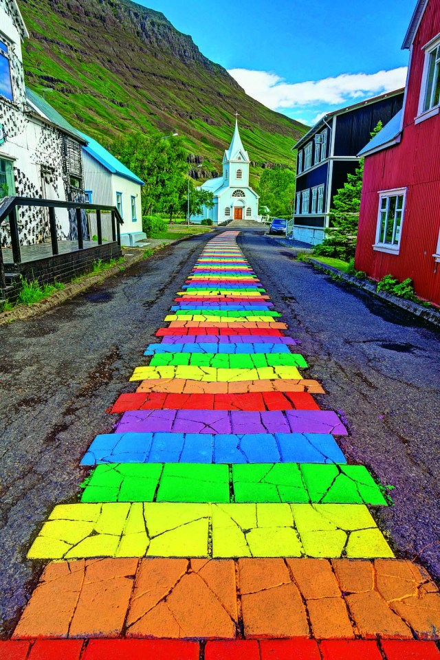 The Rainbow Walk is the most snapped spot in East Iceland