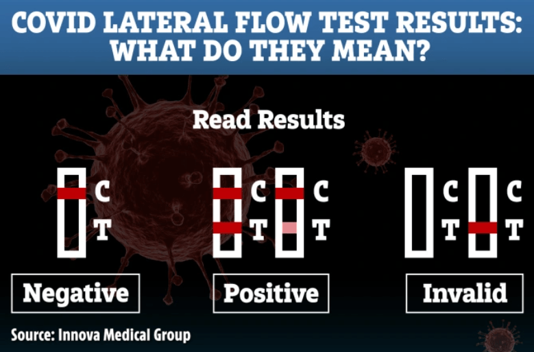 Results of the lateral flow tests