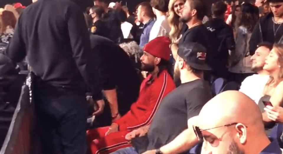 Jorge Masvidal sat in the front row to watch Jake Paul's fight with Tyron Woodley