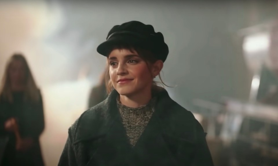 Emma Watson can be seen boarding the train to Hogwarts at the start of the trailer