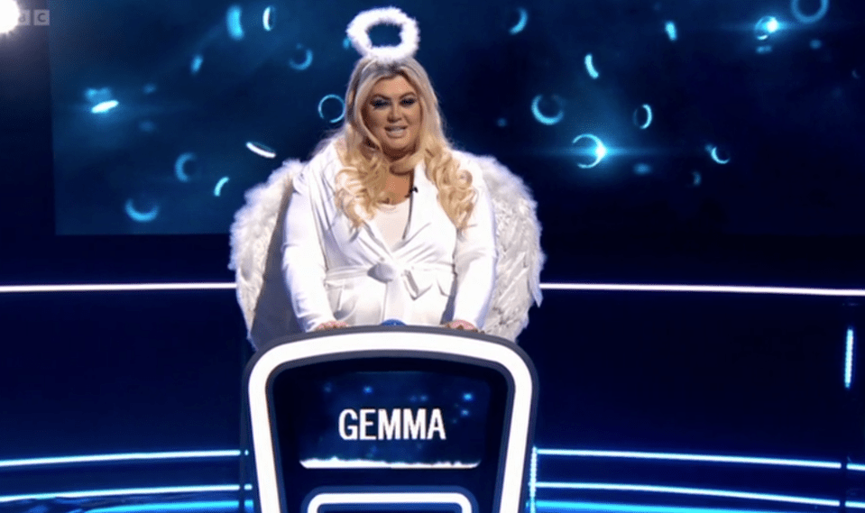 Gemma Collins dressed as an angel for The Weakest Link special