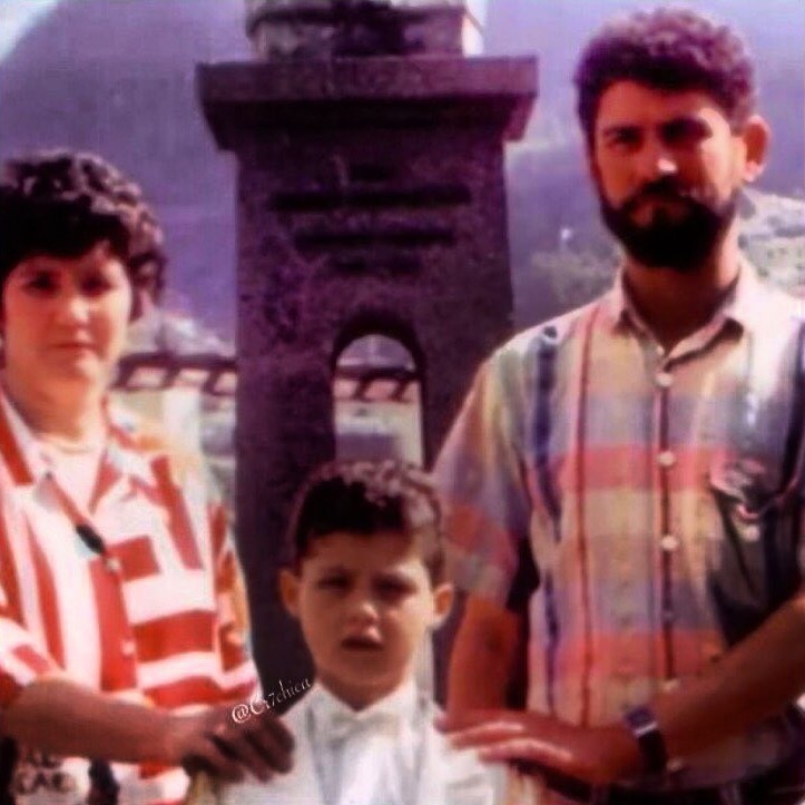 Ronaldo's father (Jose Dinis Aveiro (right) died from liver failure in 2005, aged 52