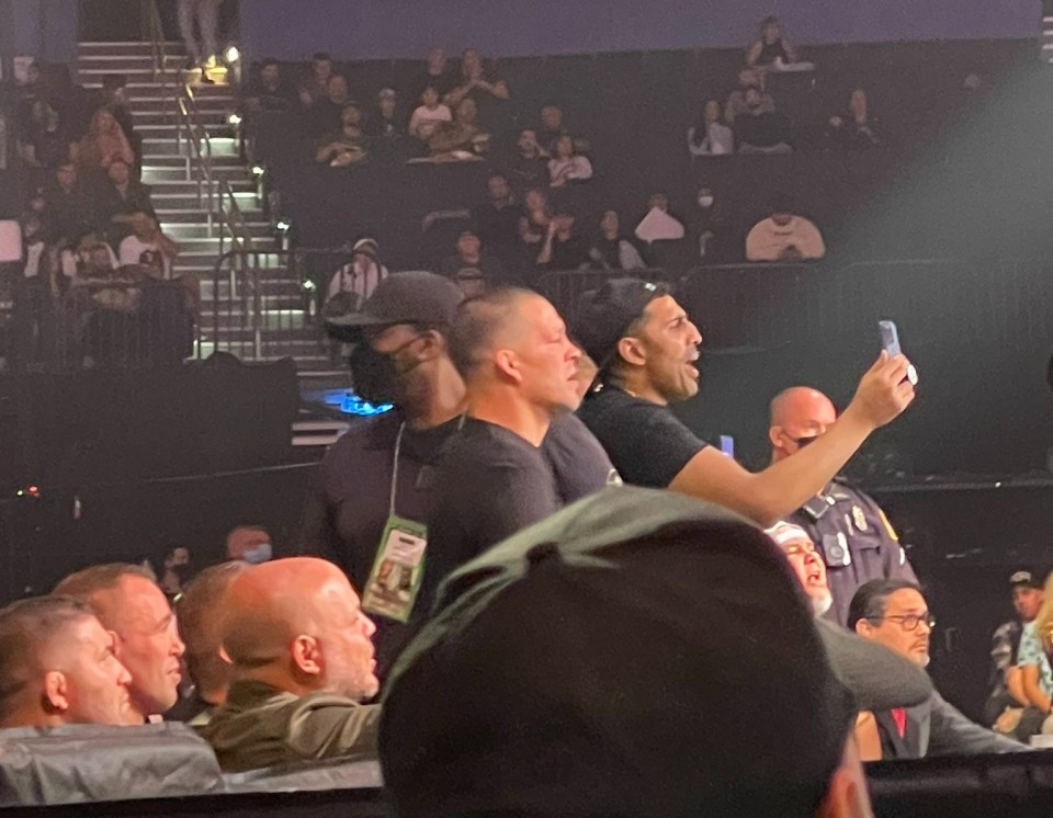 Nate Diaz supported team-mate Chris Avila from the stands