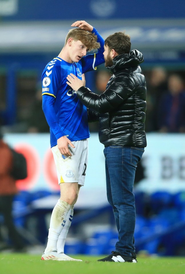 Anthony Gordon was confronted by an angry Everton fan after the defeat to Liverpool