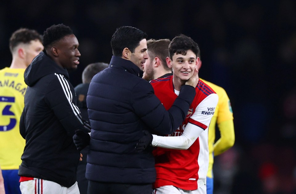 Mikel Arteta hailed Patino after a 'beautiful' day for him