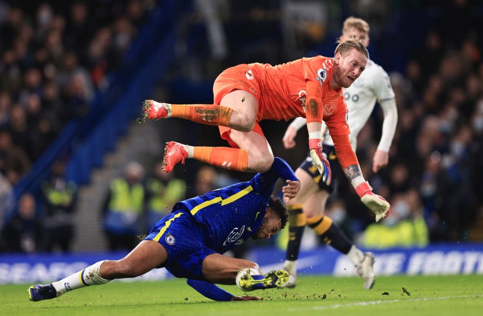 Jordan Pickford put in a man-of-the-match performance for the Toffees