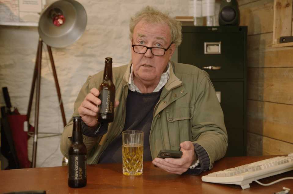 In a new clip, Jeremy Clarkson continues to struggle for a suitable beer slogan