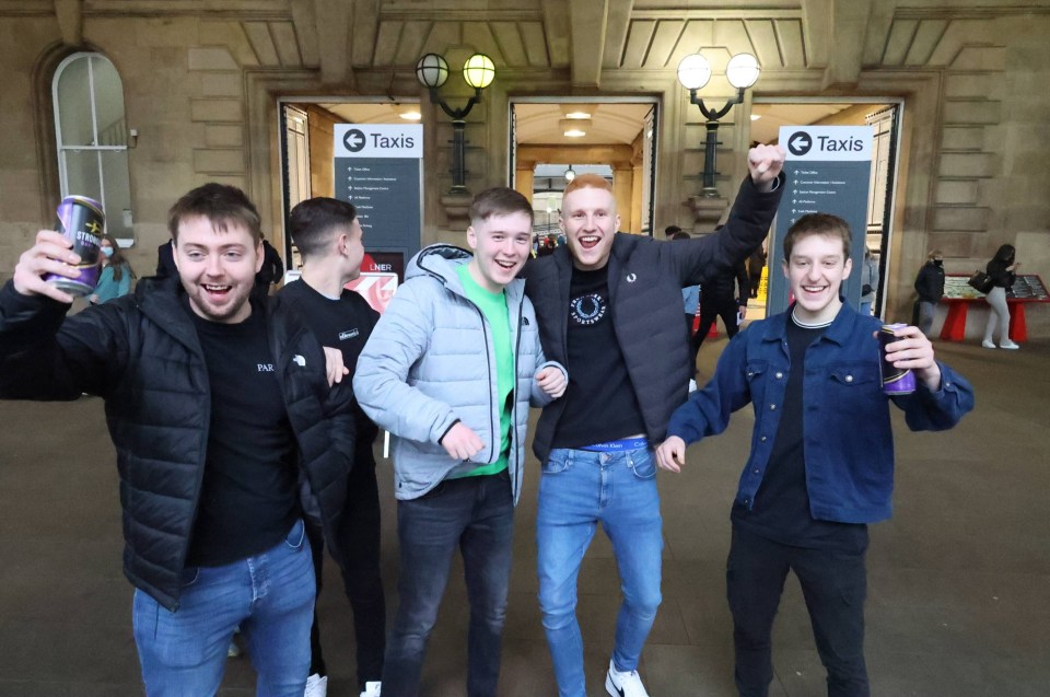 Scottish visitors started early on the ciders in Newcastle