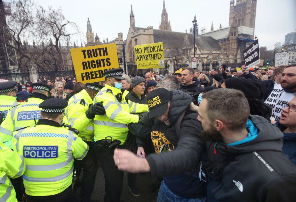 There was also trouble in Parliament Square earlier today