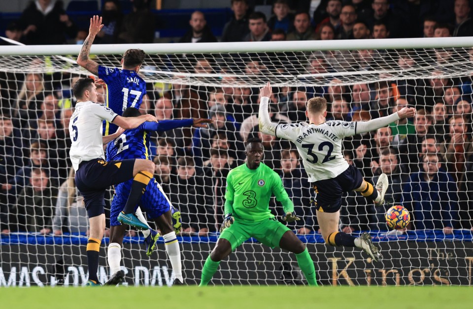 Jarrod Branthwaite thumped home Everton's equaliser just four minutes later