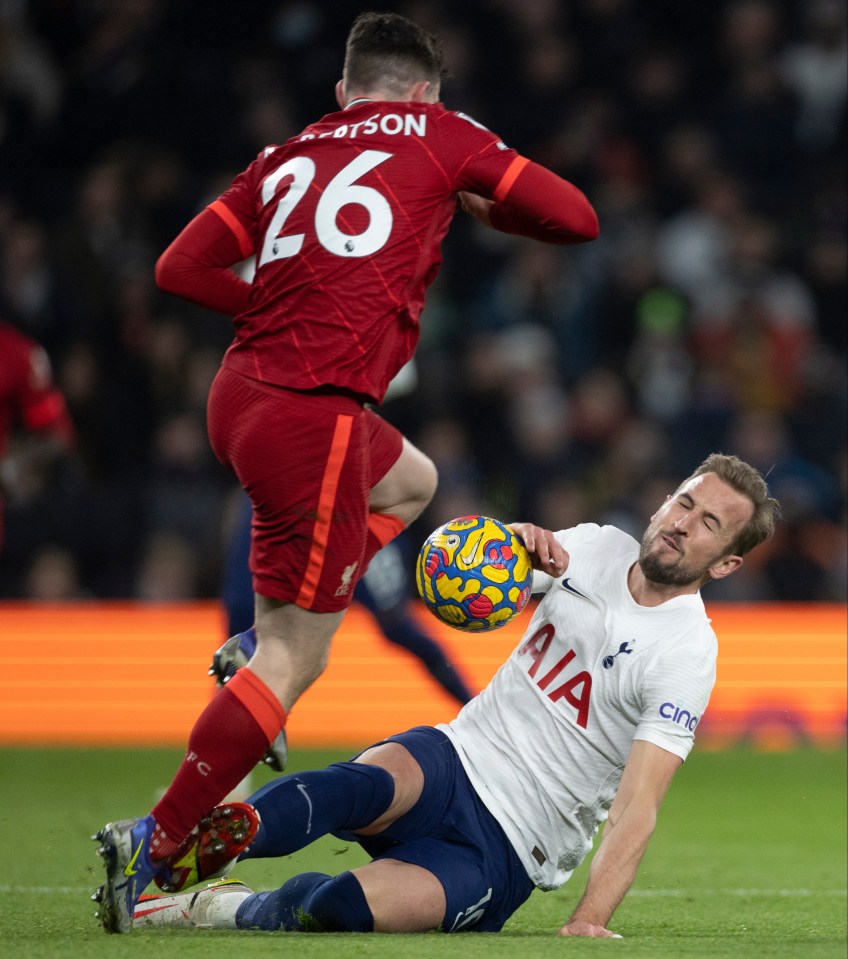 Harry Kane went into the tackle with his studs raised