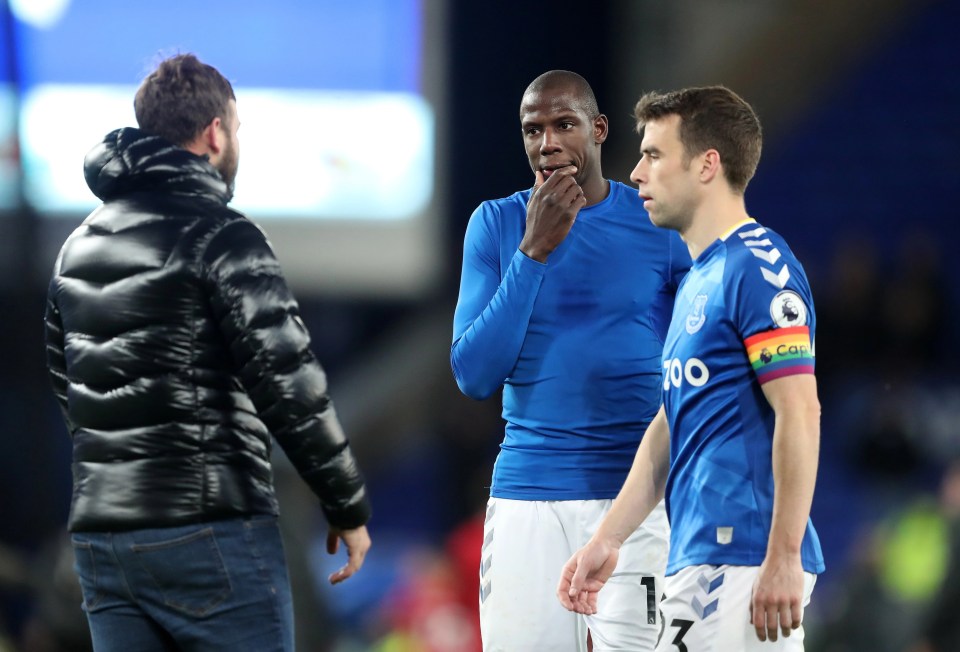 Seamus Coleman (right) and Abdoulaye Doucoure (centre) also came in for stick