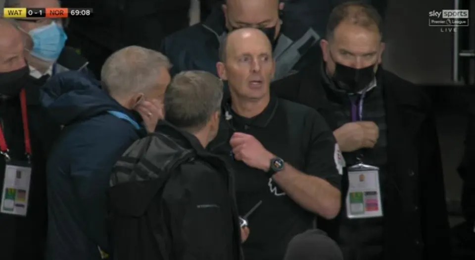 Mike Dean looked bemused by the situation