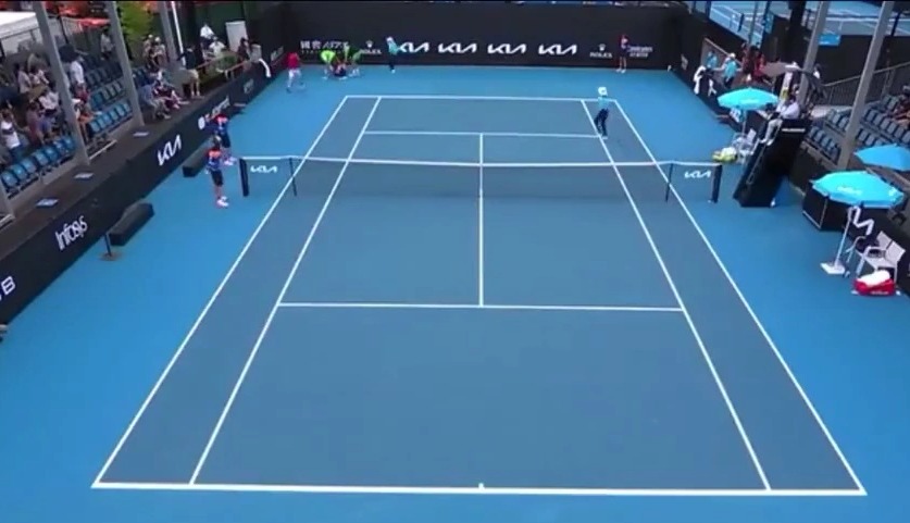 A ball girl collapsed in the back corner of Court 17 on day one at the Australian Open