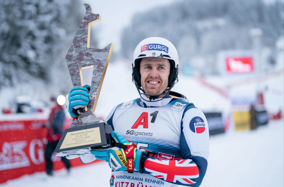 Dave Ryding has won Britain’s first gold medal in the 55 years of the Alpine World Cup