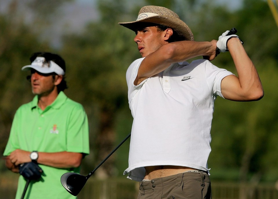 The tennis superstar enjoys a round of golf when he is not on the court