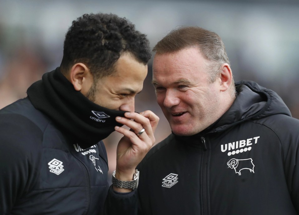 Wazza laughs with Liam Rosenior as their side grab a late point