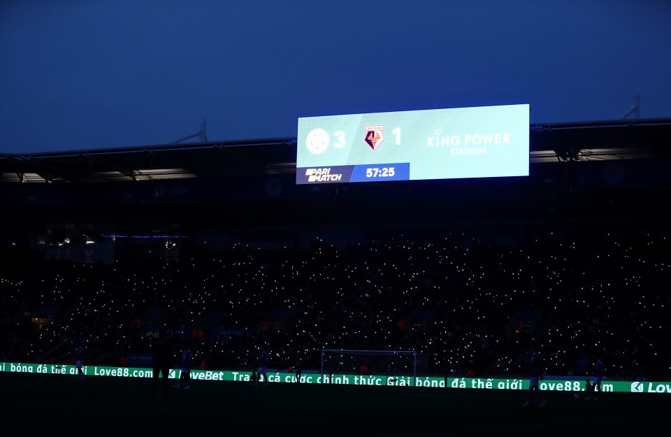 The floodlights went out at the King Power Stadium on Saturday night