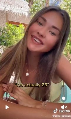 She revealed at the end of the video that she's actually 23