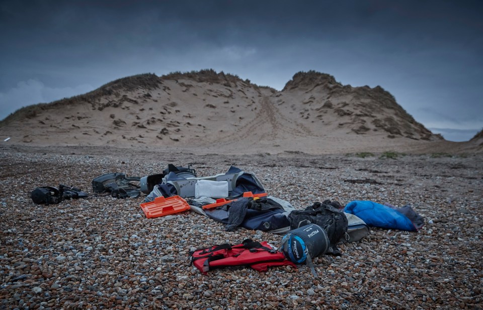 The migrants’ meagre possessions and debris from their boat after the Channel tragedy