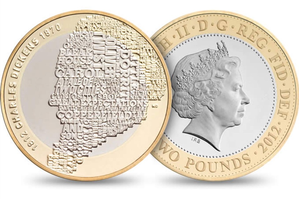 More than 8million Charles Dickens £2 pieces were made in 2012 – but some are worth mint