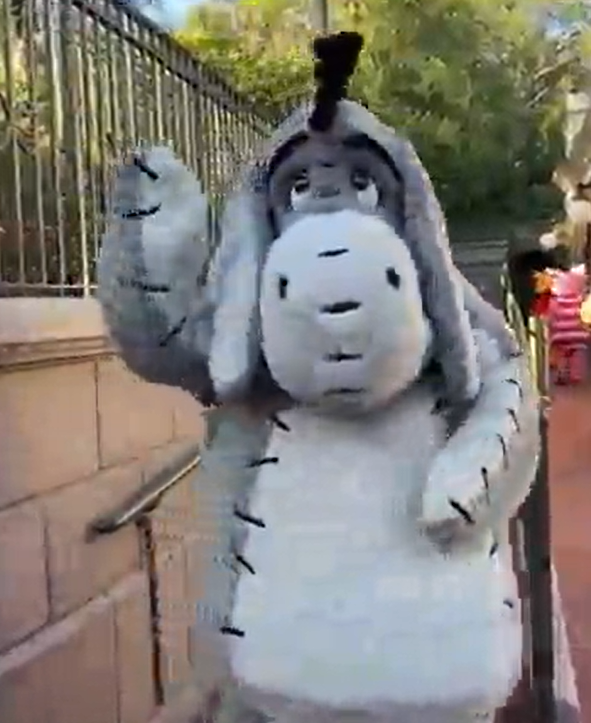 There's a spot in Magic Kingdom where you can get up close to the characters as they enter and exit the train station