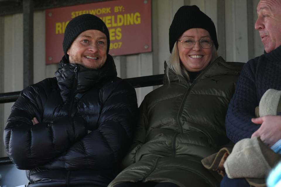 And delighted dad and mum Ole and Silje were the picture of happiness as she took to the field