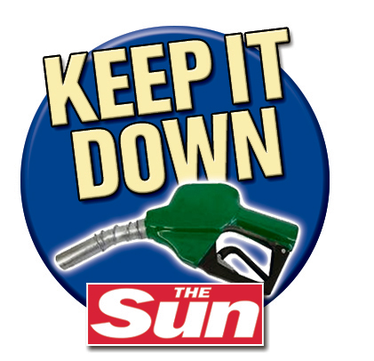 The average price of a litre of petrol is now £1.45 — which motoring groups and The Sun's Keep it Down campaign want cut 