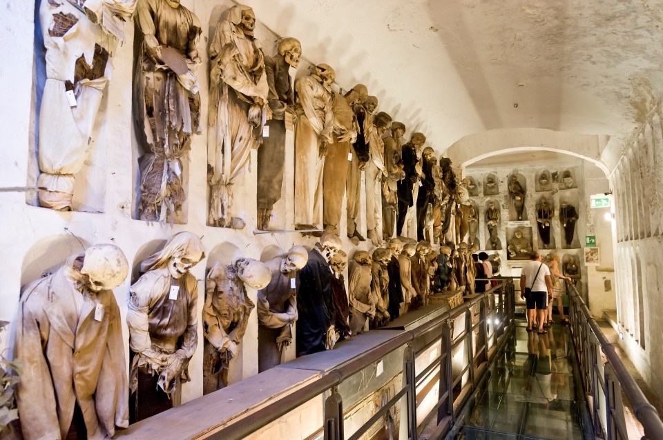 There are 1,284 naturally mummified and partially skeletonised bodies stored at Capuchin