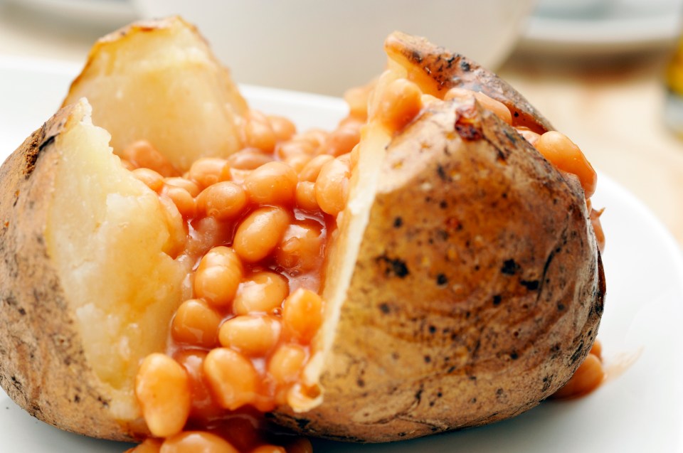 A baked potato with beans and cheese can be part of a healthy diet - it's full of fibre