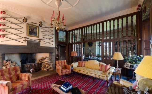 A room decorated with historic memorabilia