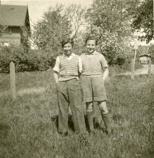 Zigi and Manfred, pictured in 1945, became friends at Stolp concentration camp and Manfred says: 'There is not a soul alive in the world that I have known longer than Zigi'