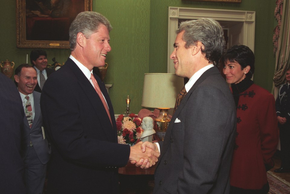 President Bill Clinton with Jeffrey Epstein and Ghislaine Maxwell