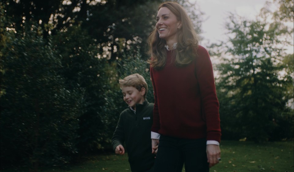 Prince George was dressed casually when he appeared in his mum and dad's anniversary video last year