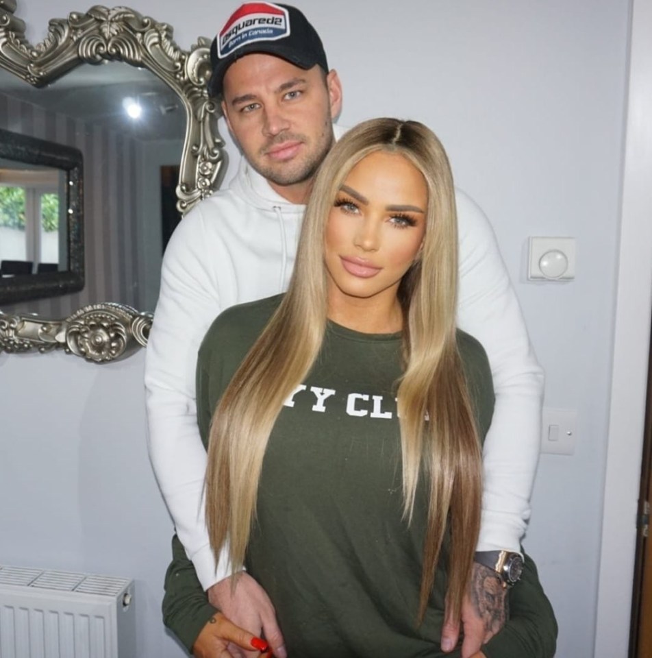 Carl Woods and Katie Price, pictured at home, were spotted at a fertility clinic today