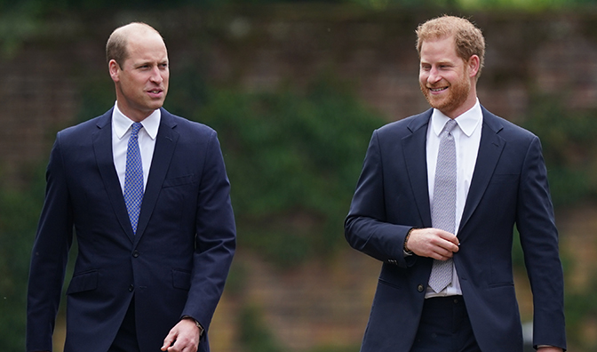 Prince William and brother Harry arrived at the statue's unveiling together