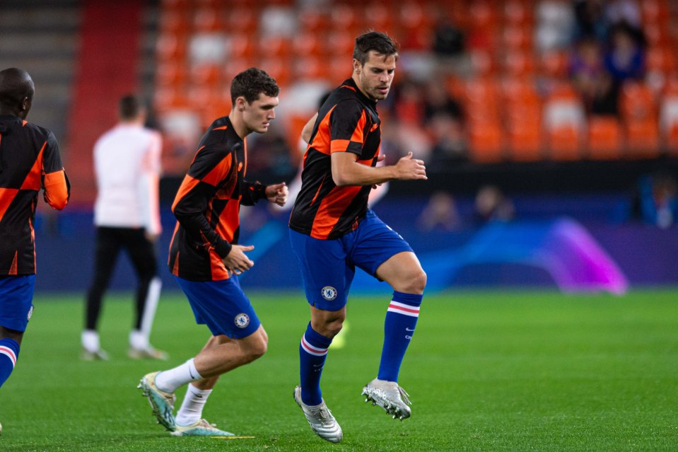 Chelsea defenders Cesar Azpilicueta and Andreas Christensen