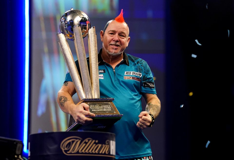 Peter Wright produced several triple figure finishes on his way to winning