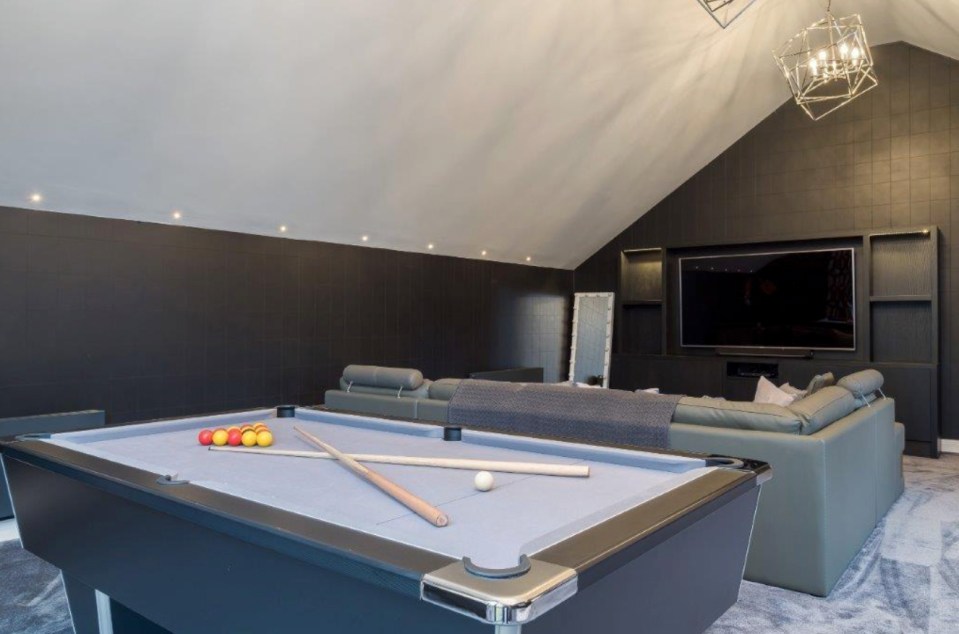 Inside the home's lavish games room