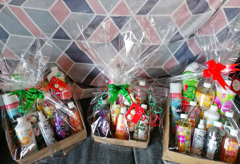 Sophie then turned it into cleaning hampers for friends and family