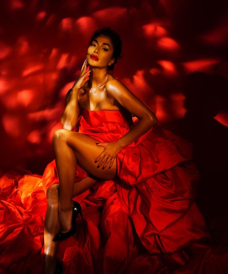 Singer Nicole Scherzinger stunned in red for her latest photoshoot