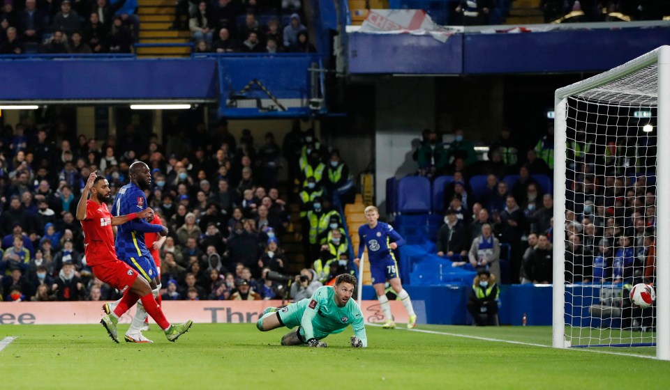 Romelu Lukaku made it three goals in 14 minutes for the Blues as his scuffed effort found its way into the corner