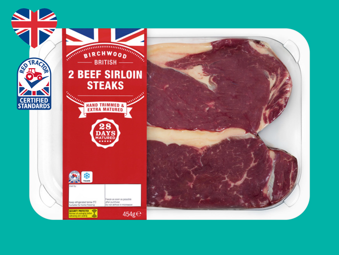 Save £1.20 on Lidl’s 28-day matured sirloin beef steaks