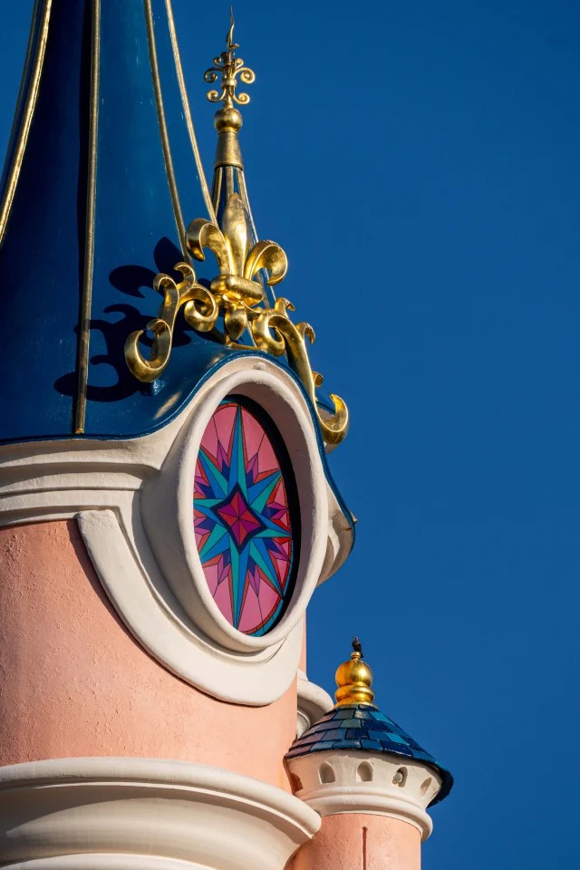 The park has unveiled the new castle, which uses 14 shades of pink