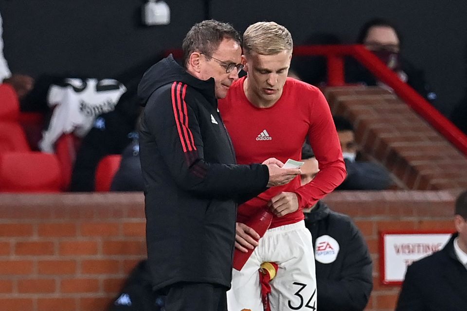 Donny van de Beek has played just seven minutes under Ralf Rangnick