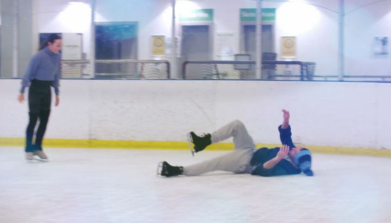 Ben Foden is seen smashing to the floor during Dancing On Ice rehearsals