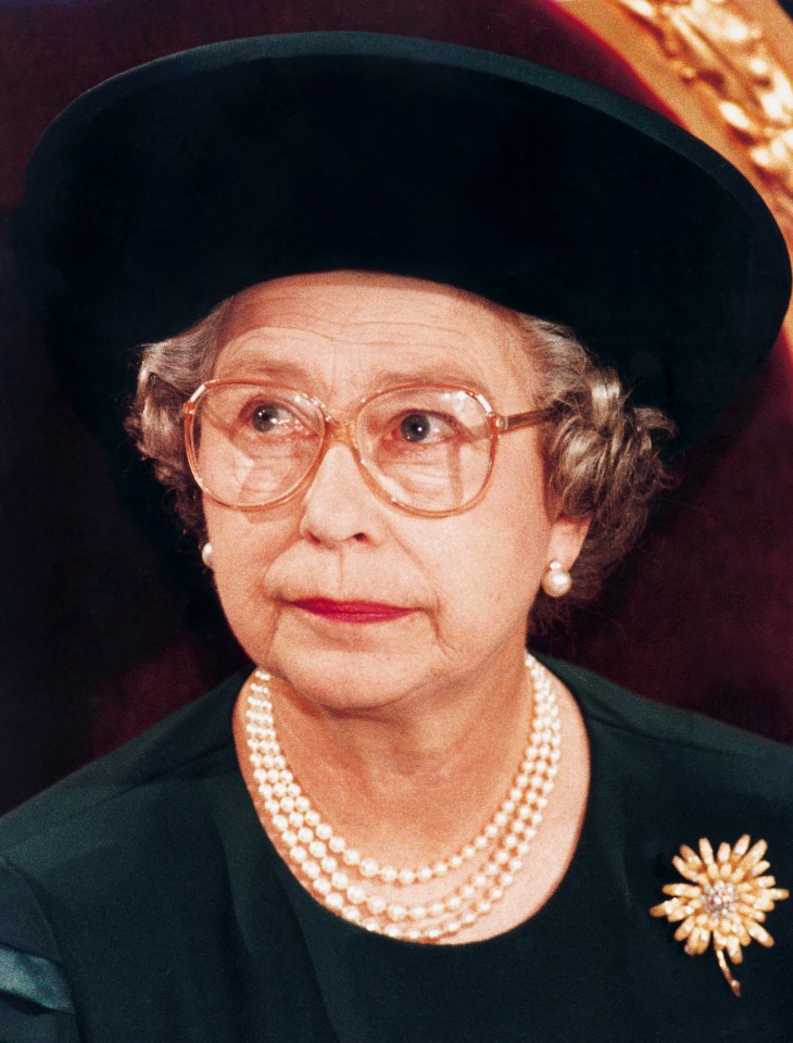 The Queen looking pensive after making her 'Annus Horribilis' speech