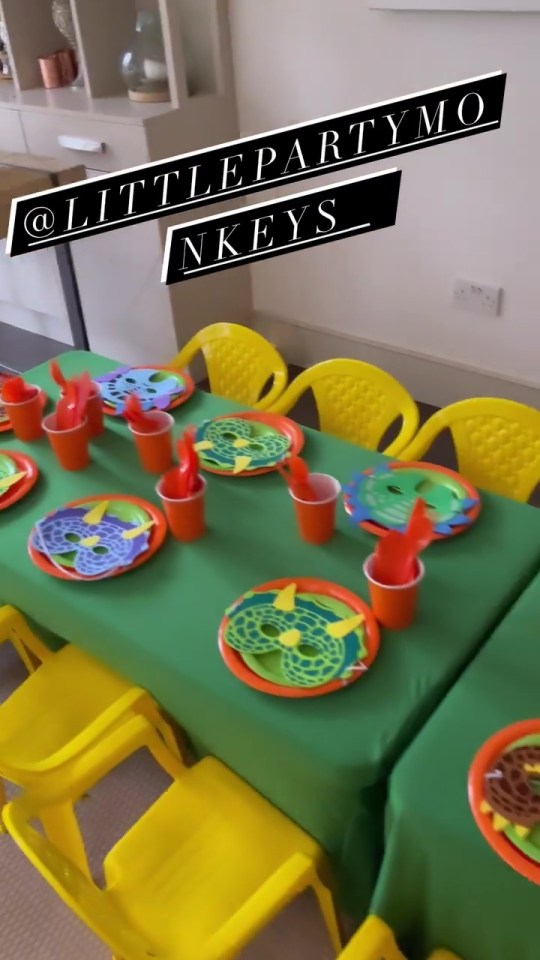 The kids enjoyed a themed dining set-up